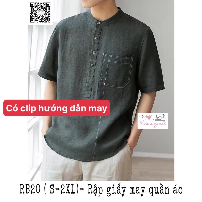 RB20_Rập giấy may áo nam bổ trụ