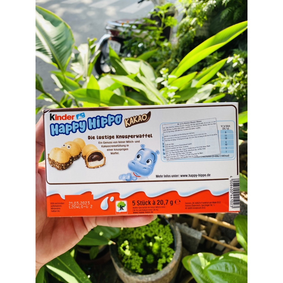 Bánh socola Kinder Happy Hippo 103,5g