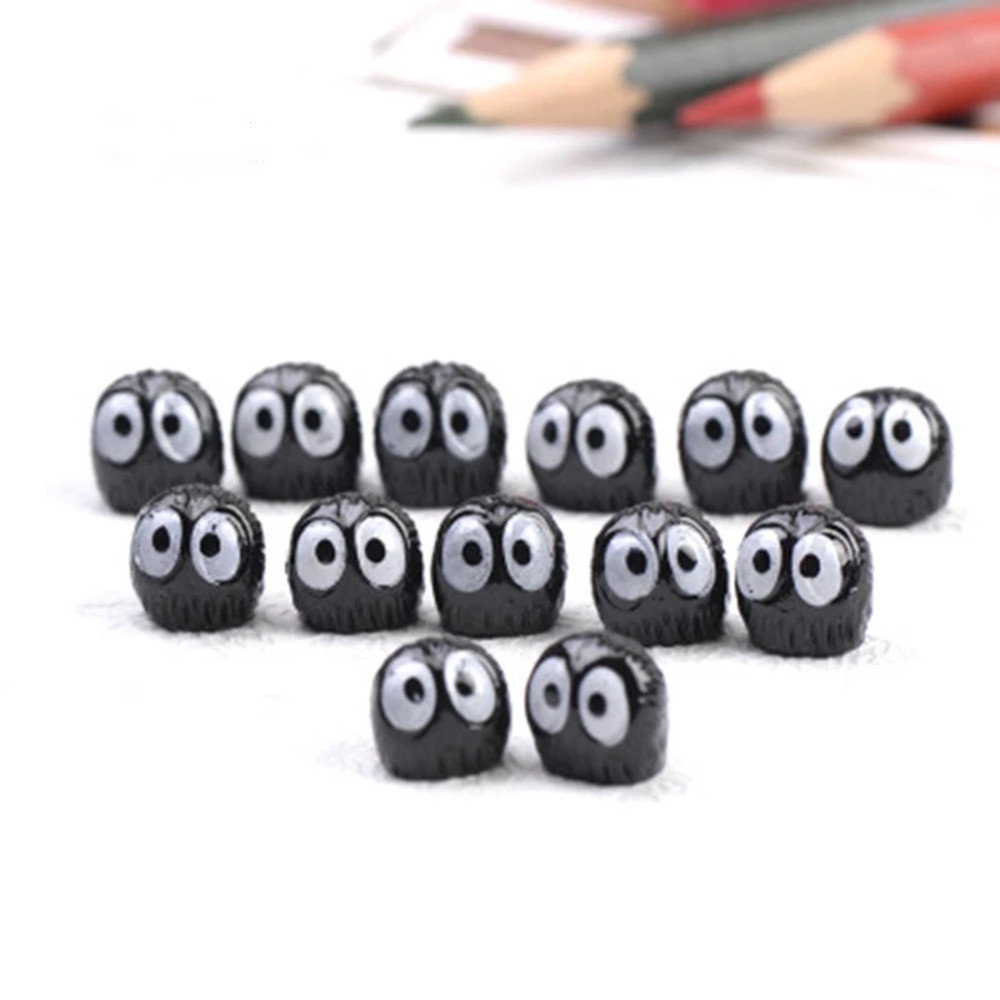 Set 10 mô hình nhân vật Totoro bằng nhựa PVC màu đen 1.5cm