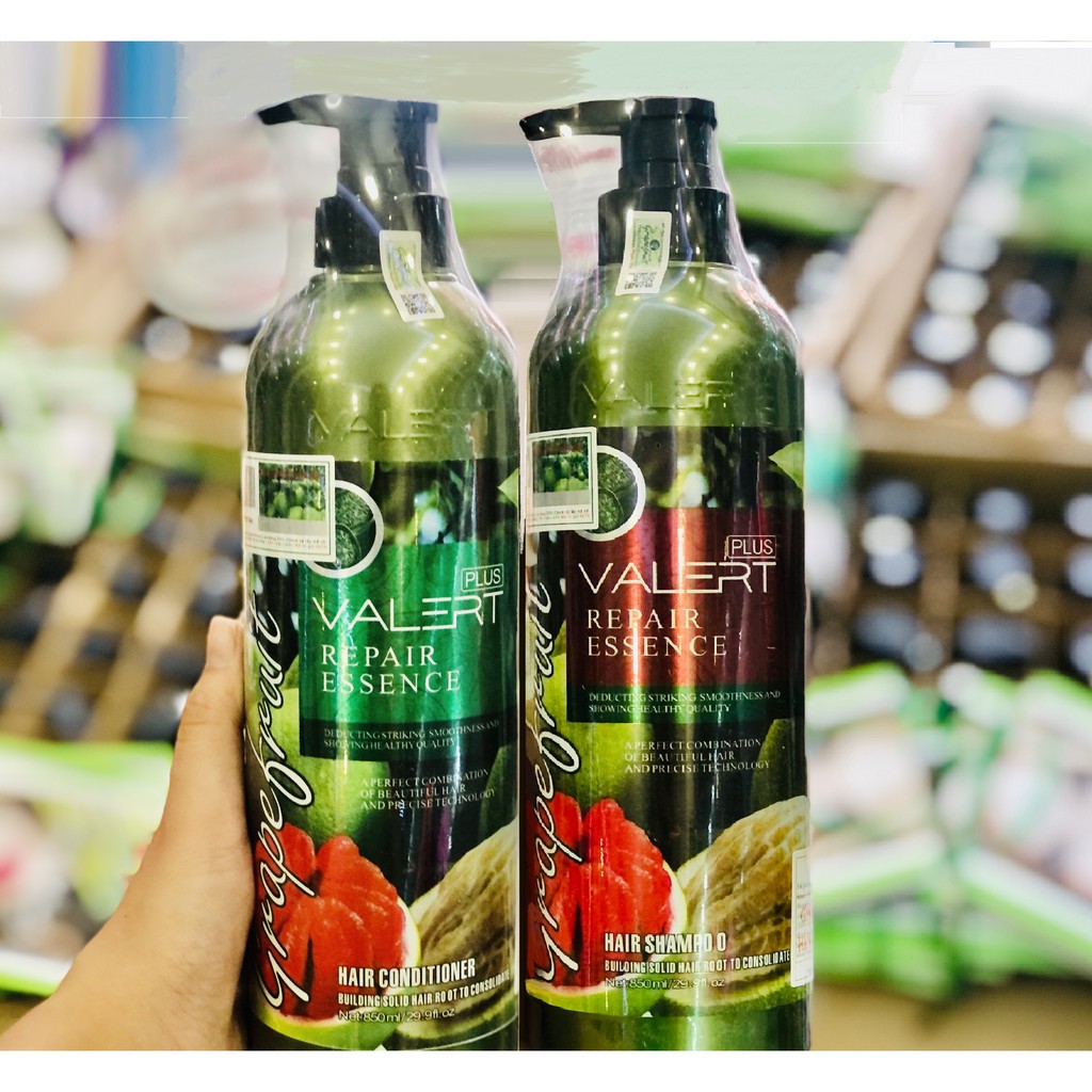 Bộ Đôi Dầu Gội + Xả Tinh Dầu Bưởi Valert Repair Essence 2x850ml