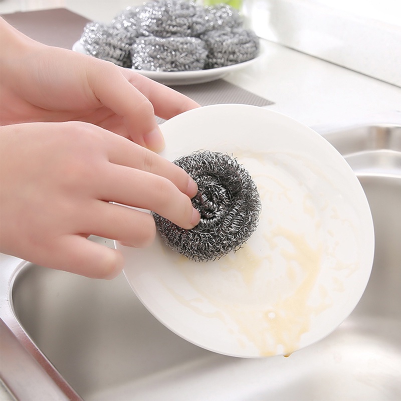 1/4/6 Miếng Chà Nồi Bằng Dây Thép Không Gỉ