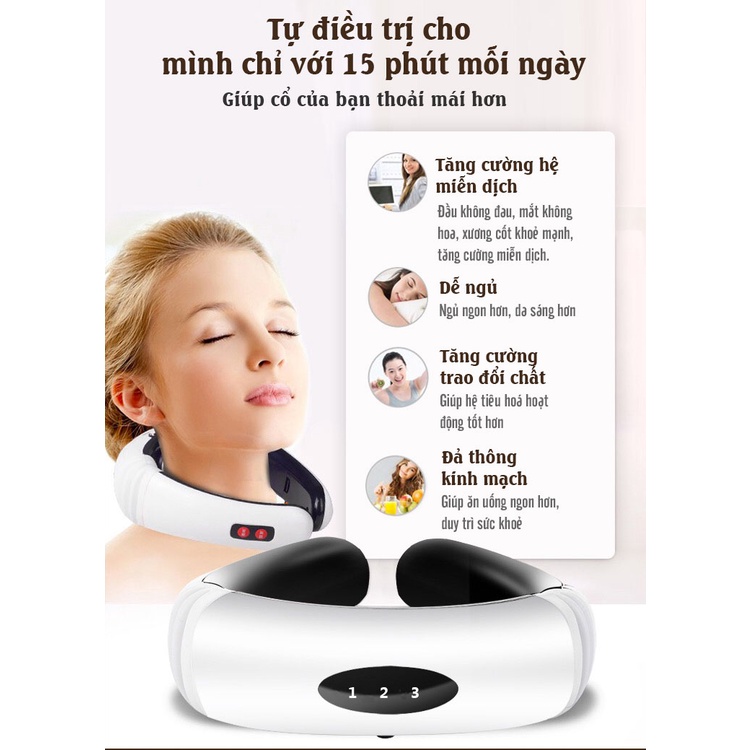 Máy massage cổ vai gáy NECK MASSAGER KL-5830, 6 cấp độ rung giảm đau mỏi hiệu quả | TM039