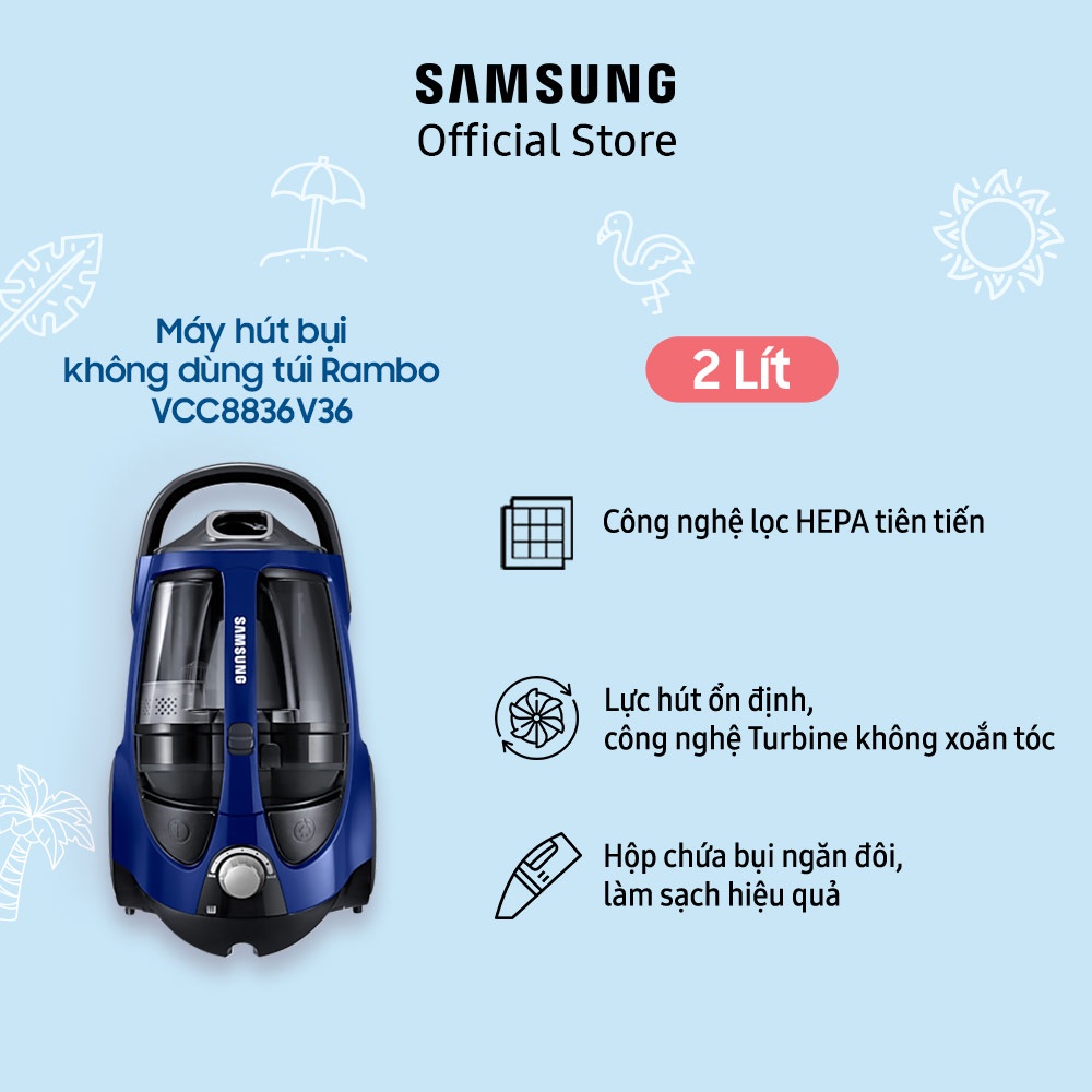 [Mã ELSAM5 giảm 10% đơn 500K] Máy hút bụi Samsung VCC8836V36/XSV 2L