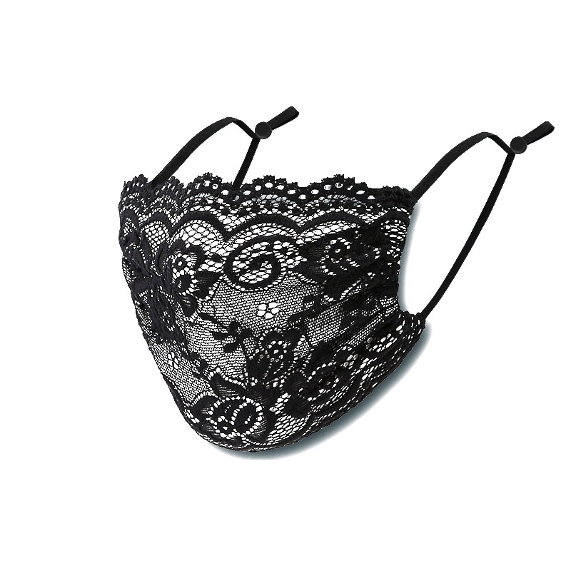 Khẩu Trang Hai Lớp Phối Ren Mỏng Thoáng Khí Thời Trang Mùa Hè Cho Nữ