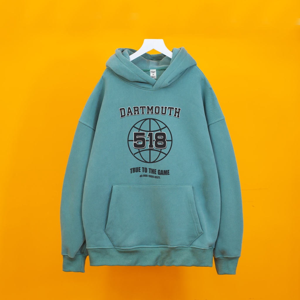 Áo nỉ Hoodie DARTMOUTH 518 Hogoto shop, áo nỉ bông cotton unisex nam nữ form rộng oversize chất liệu Cotton