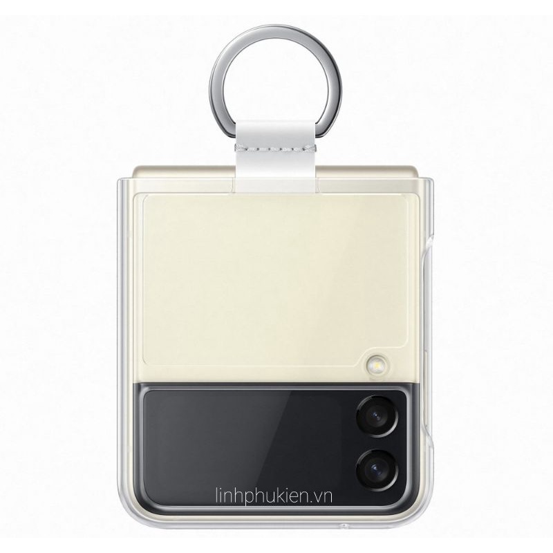 Ốp lưng Samsung Galaxy Z Flip 4 - Flip 3 Clear Cover With Ring Transparency Trong Suốt - Hàng chính hãng