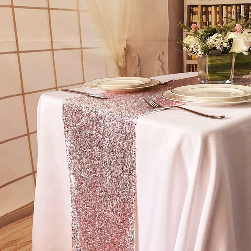 Khăn Trải Bàn Đính Kim Sa Lấp Lánh Dùng Trang Trí Tiệc Cưới