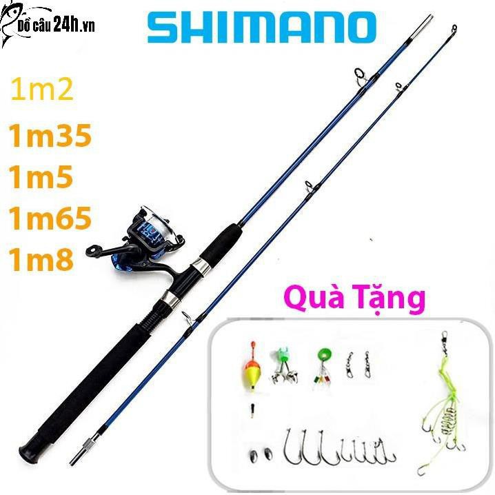 [Mã FAMAYMA2 giảm 10K đơn 50K] Bộ cần câu máy Shimano 2 khúc đặc 1m2 - 1m8 Cùng Phụ Kiện