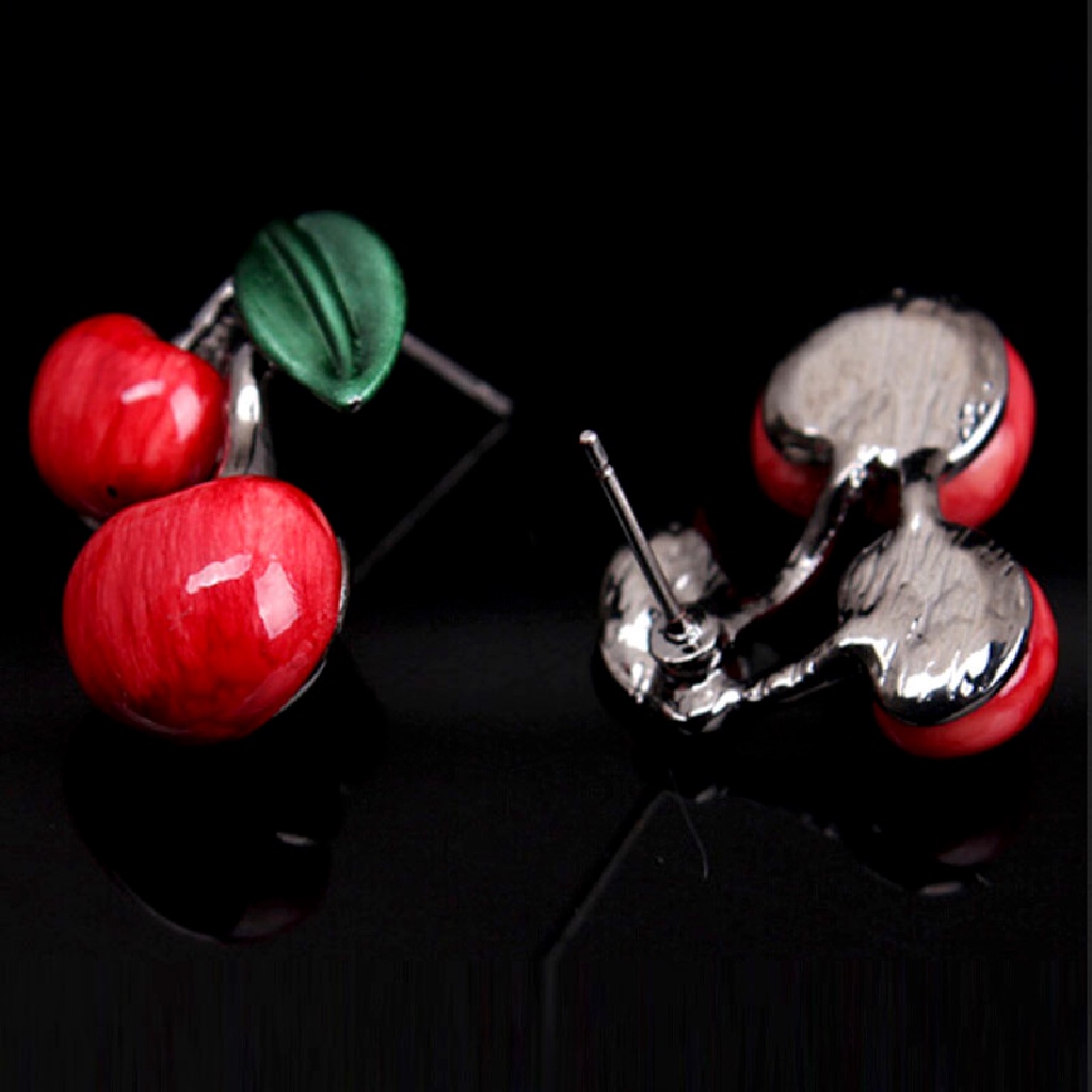 [Goldsquare11] 1 Set Vòng cổ Và Bông Tai Hình Quả Cherry Đỏ