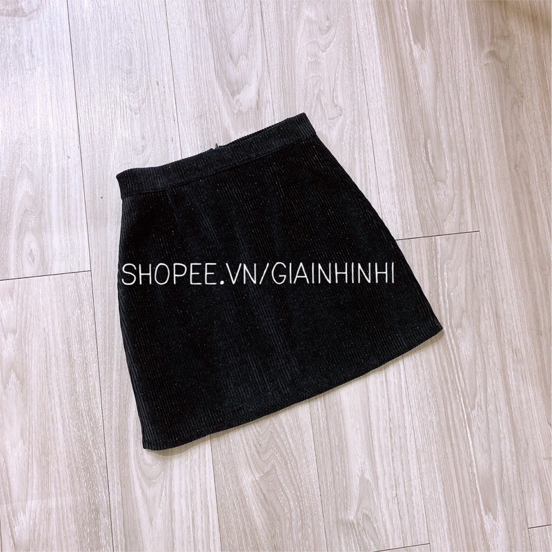 Xả hàng - Chân váy dáng A chất nhung tăm ánh nhũ dày dặn CV728 - NhiNhi Shop