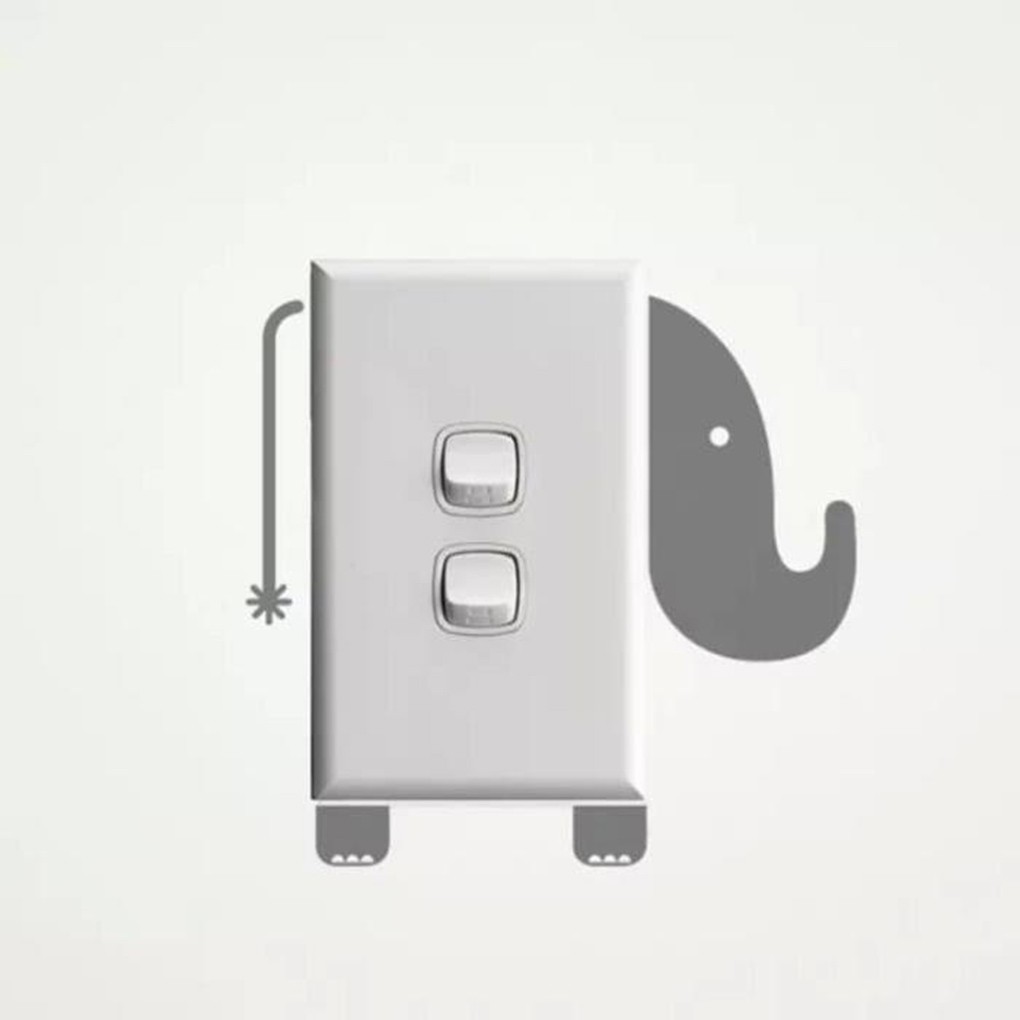 Sticker dán tường trang trí ổ cắm điện 10*8cm