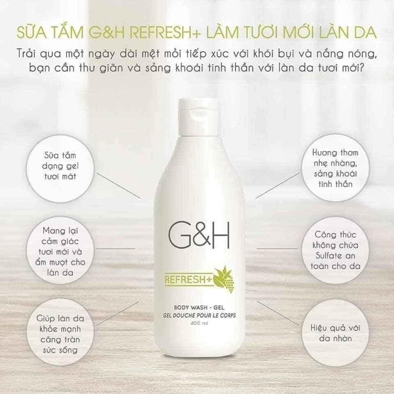Sữa tắm G H tươi mới cấp ẩm làn da 400ml | BigBuy360 - bigbuy360.vn
