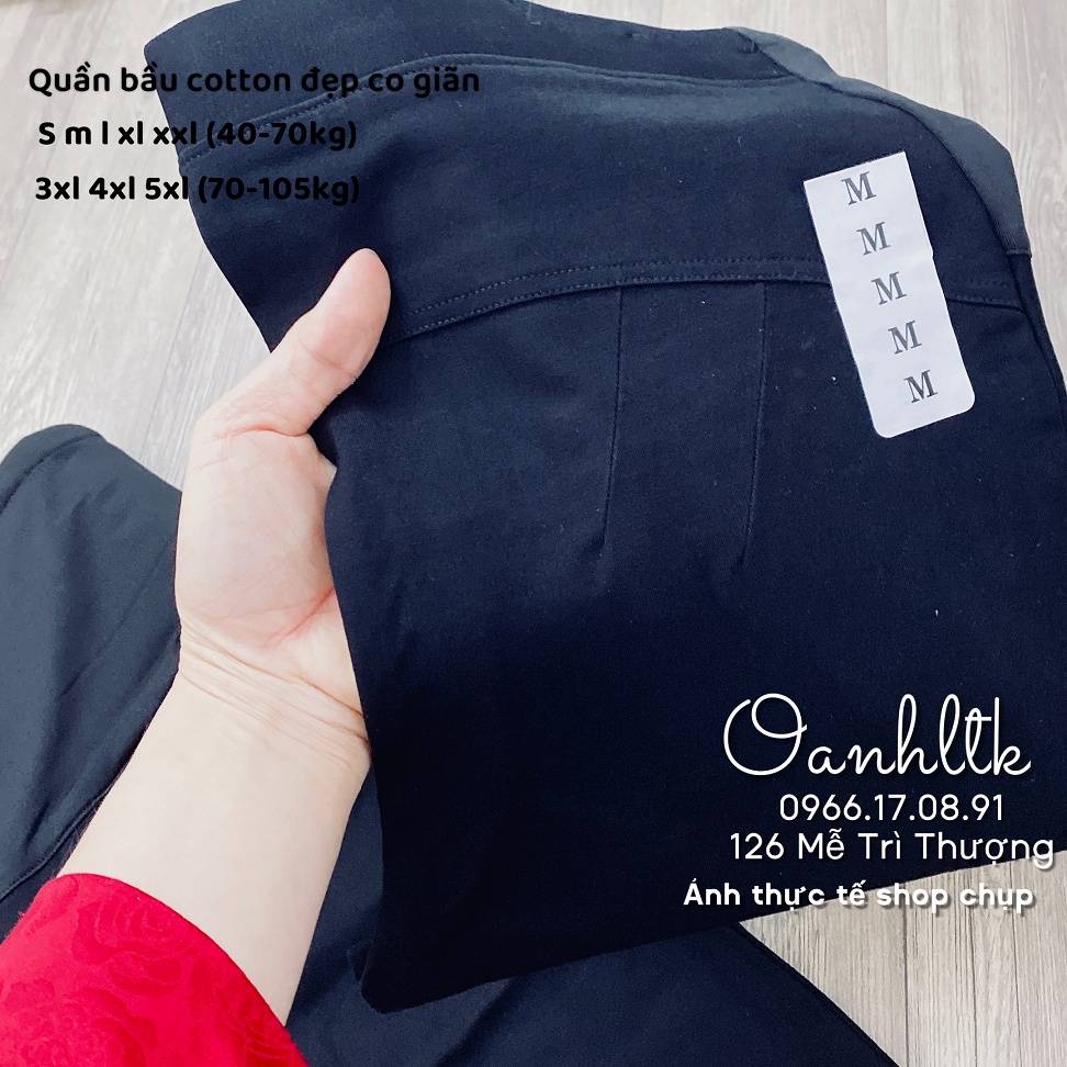 Quần Bầu Bigsize - Quần Bầu Công Sở Cotton Đẹp Co Giãn Thoải Mái