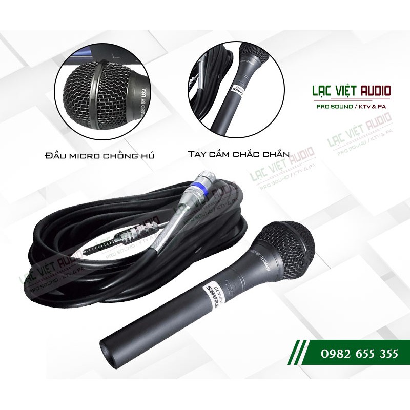 [Freeship] Micro Karaoke Có Dây Chuyên Dụng Shure - phù hợp cho tất cả Amply, âm vang, chống hú.