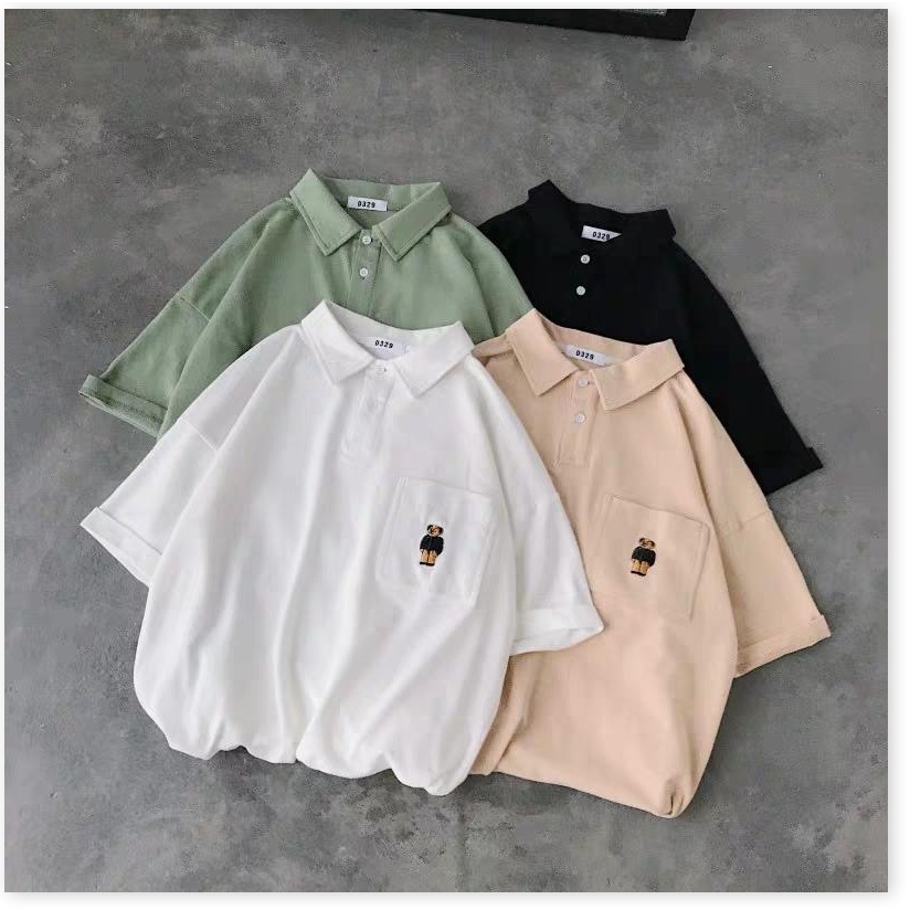 áo thun form rộng tay lỡ cổ bẻ, chất vải siêu mịn