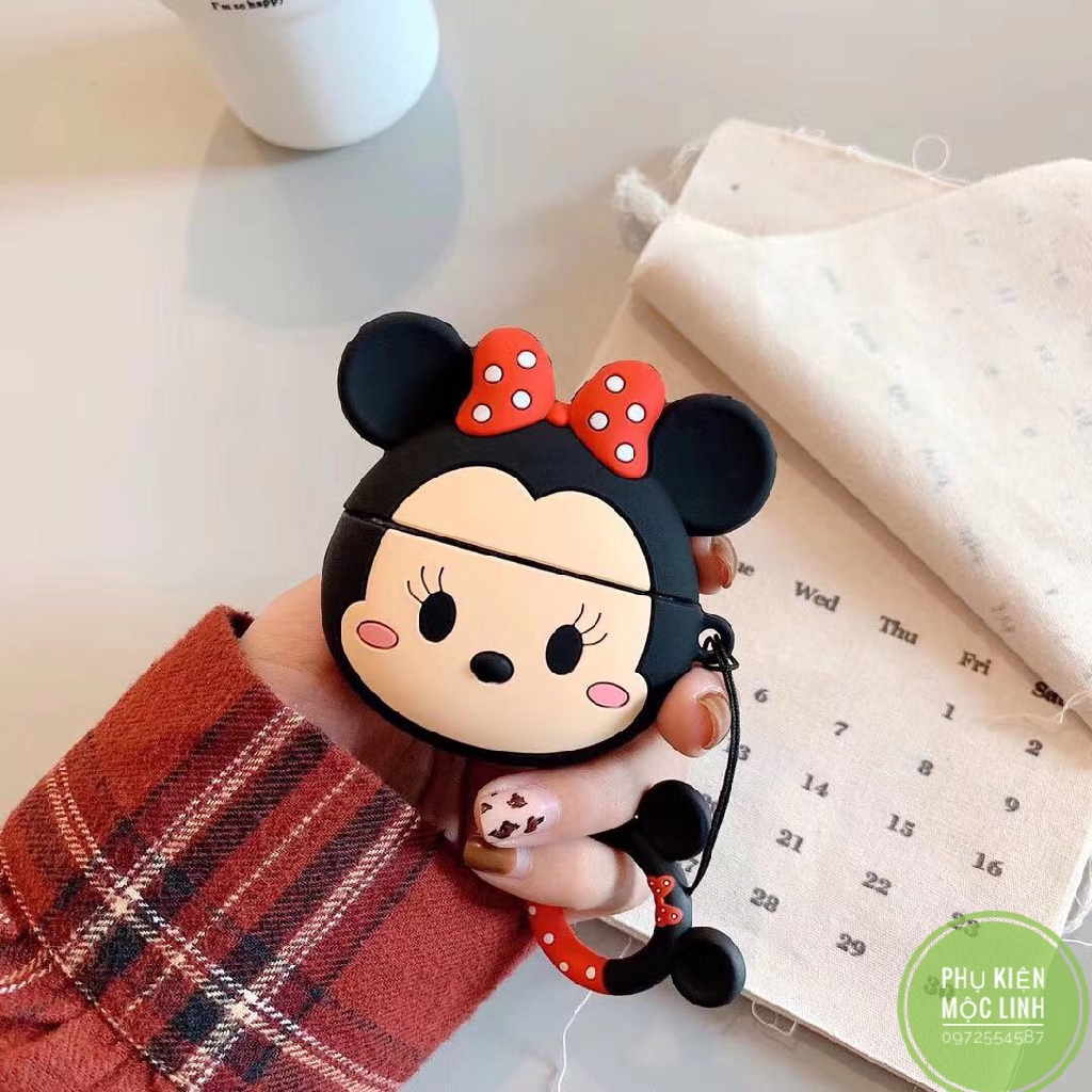 ☘️Tặng kèm móc tay☘️ Case bao airpod silicon 1 2 Pro 3 MICKEY MOUSE - Vỏ bọc đựng tai nghe không dây i12 i100... AirPods