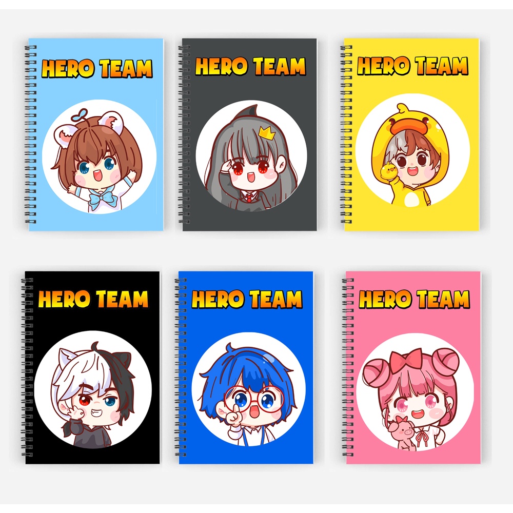 Sổ tay Hero team Simmy sammy Đào phong cận siro mister vịt kamui kairon mimi dạng gáy xoắn 200 trang
