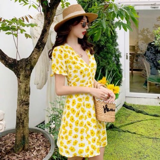 Đầm hoa cúc vàng BFF siêu xinh