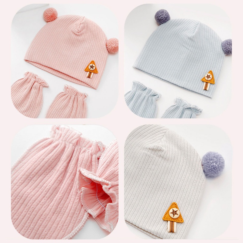 Bộ Găng Tay Và Mũ Beanie Mềm Mại Chống Trầy Dùng Làm Đạo Cụ Chụp Ảnh Cho Bé Sơ Sinh
