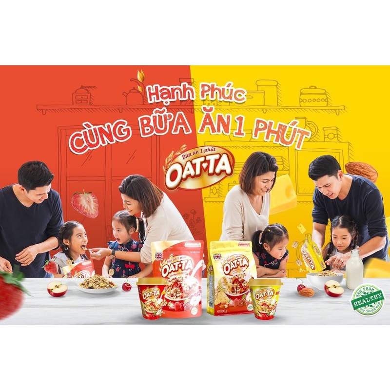 Yến mạch Oatta trái cây túi 800g