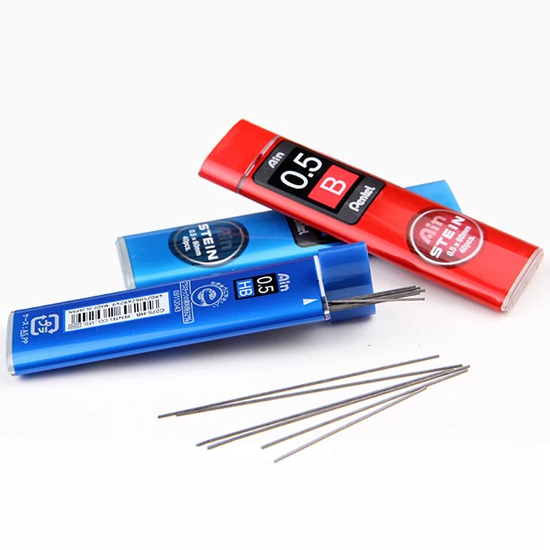 Ruột chì kim Pentel Ain Stein 2B . Ngòi  0.3mm / 0.5mm / 0.7mm siêu cứng trơn mượt