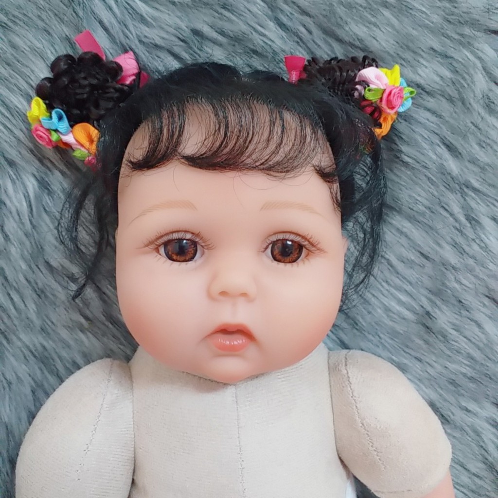 Búp Bê Tái Sinh Thân Gòn 55 cm Silicon - Reborn Toddler Semi Soft Vinyl Fashion American Girl Doll 22icnh