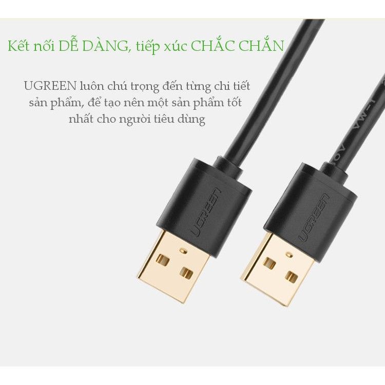 Cáp USB 2.0 2 đầu đực 3m Ugreen 30136 - Hàng chính hãng bảo hành 18 tháng