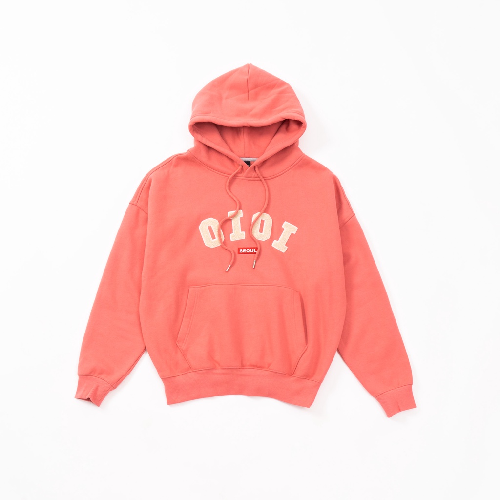 HOODIE PHONG CÁCH HÀN QUỐC LOGO THÊU BÔNG XÙ