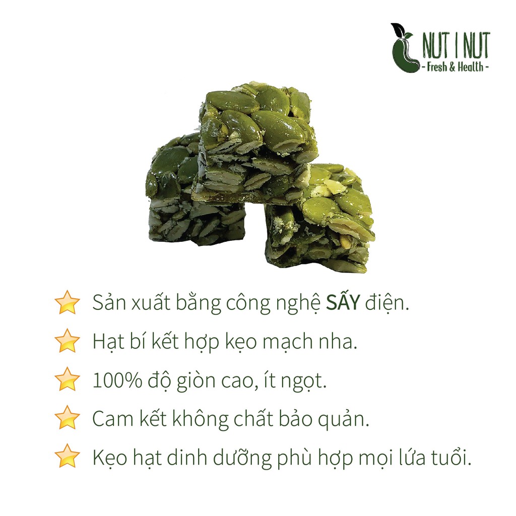 Kẹo hạt bí NUT I NUT sấy tự nhiên làm kẹo hũ 226.8 gram