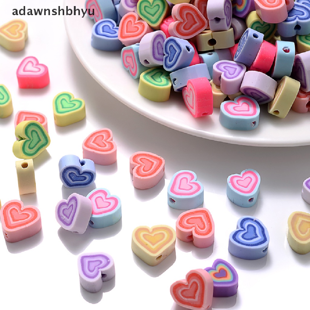 Set 30 / 50 Hạt Xỏ Lỗ Hình Trái Tim Nhiều Màu Sắc