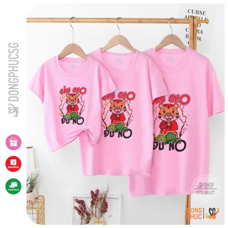 Áo thun đồng phục gia đình mẫu Tết 2022 nổi bật thun cotton mềm mịn đủ size cho bé trai gái SGY308 | SG
