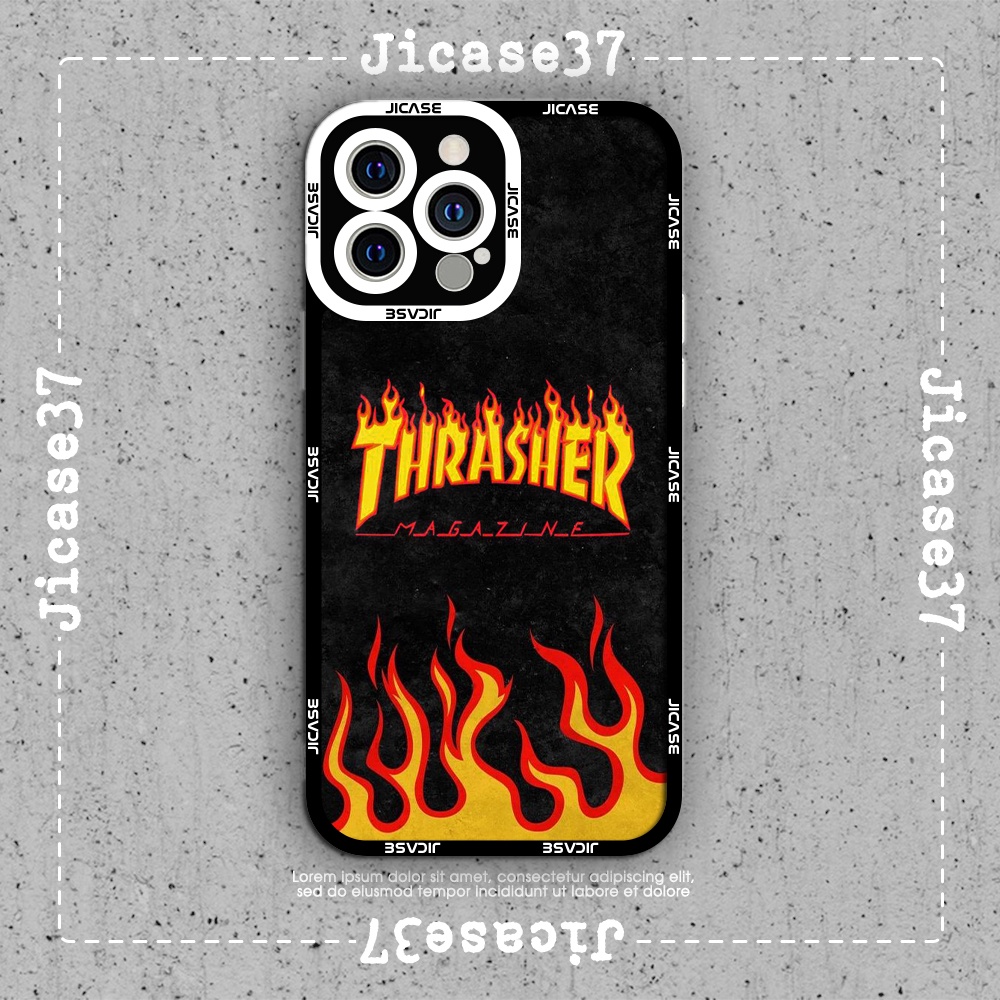 Ốp lưng iphone cạnh vuông Jicase Thrasher lửa hiphop 6plus/6s/6splus/7/7plus/8/8plus/x/xs/11/12/pro/max/plus/promax