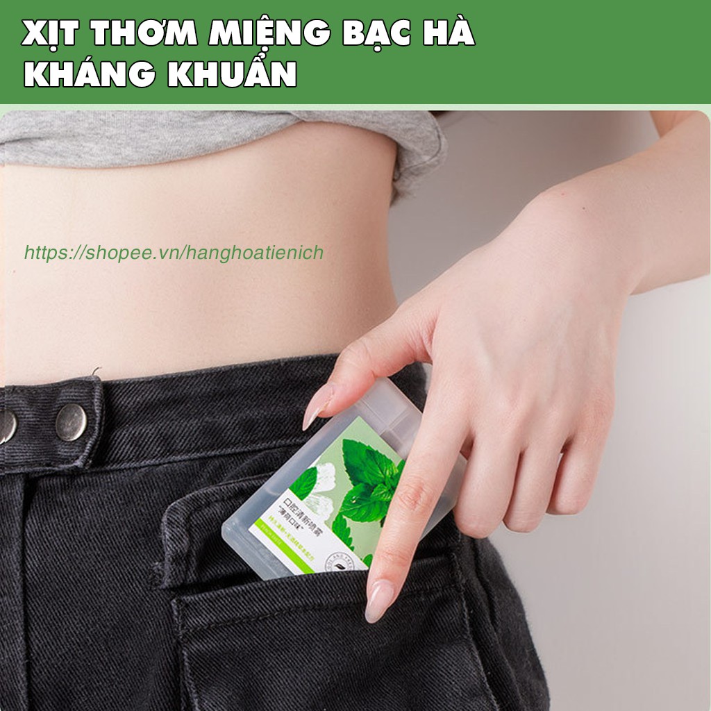 [Hương Bạc Hà] Xịt thơm miệng kháng khuẩn, vệ sinh răng miệng - Sản xuất bởi công nghệ sinh học quốc tế Bomei