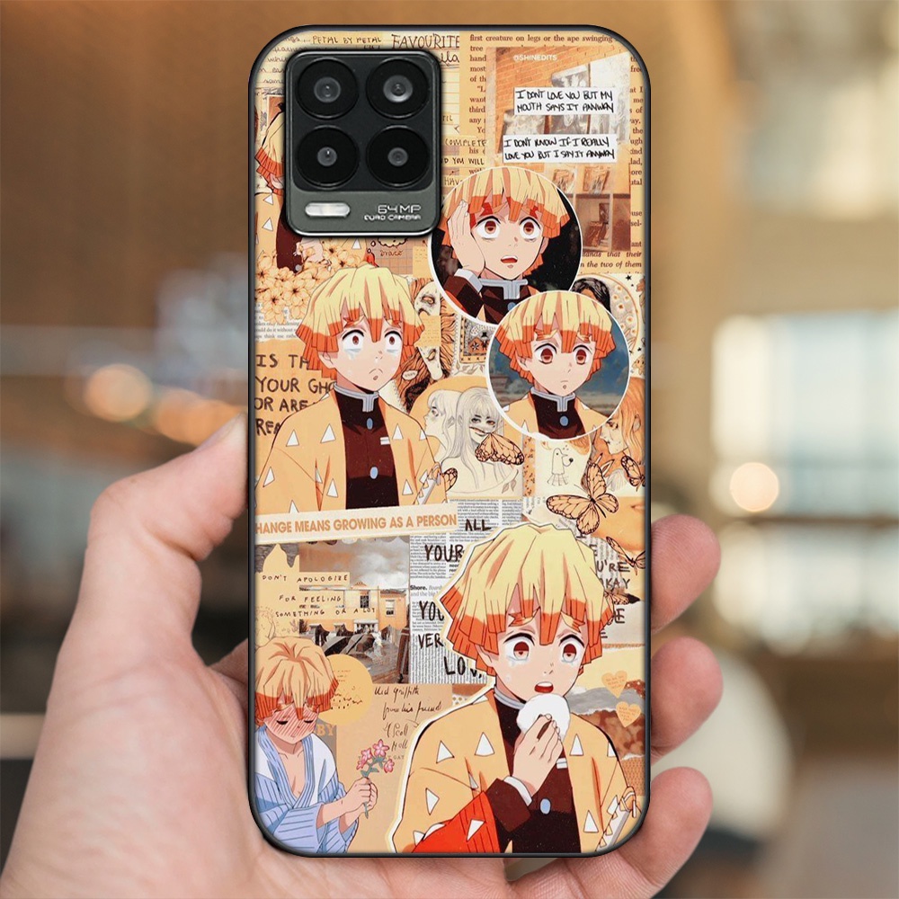 Ốp lưng Realme 8, 8 Pro viền đen in hình Zenitsu Kimetsu no Yaiba