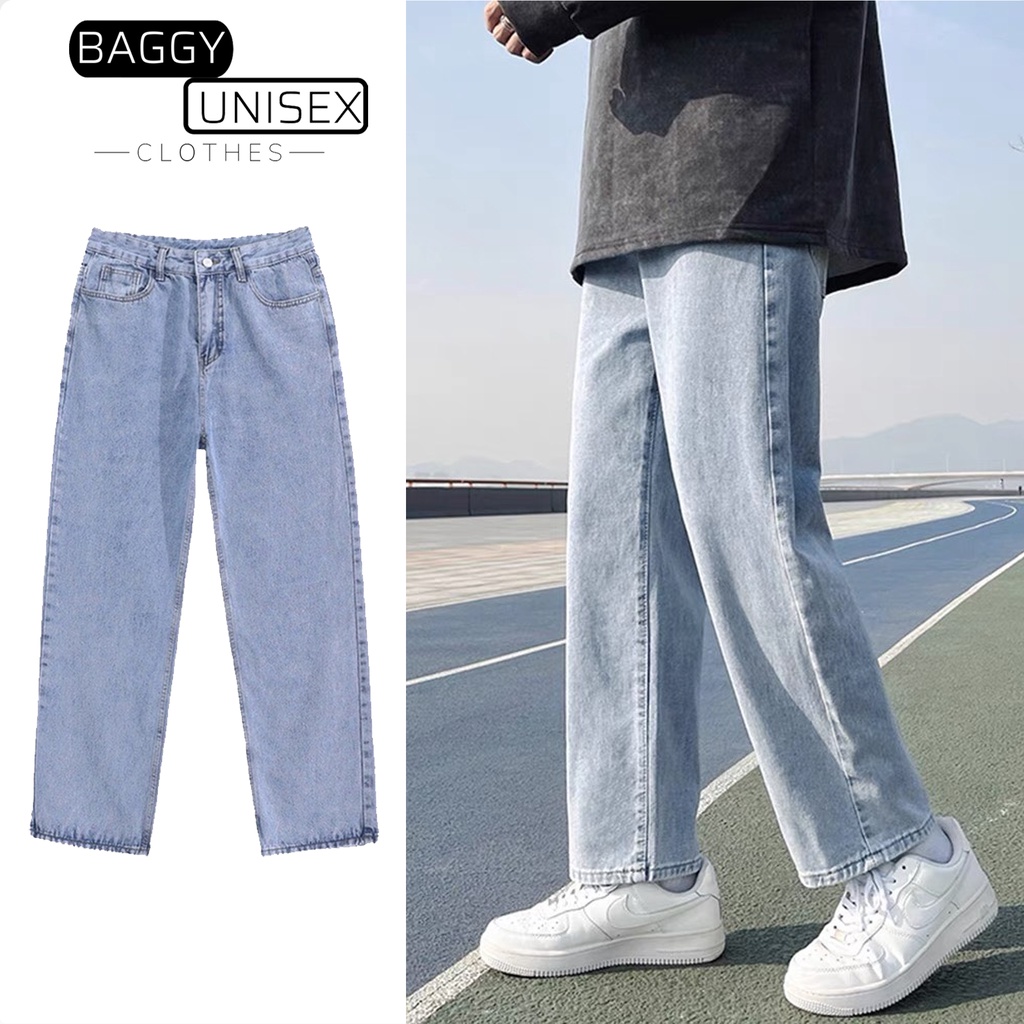 Quần Jean baggy nam nữ unisex cao cấp trẻ trung - Quần bò dáng suông rộng -Top xu hướng 2022