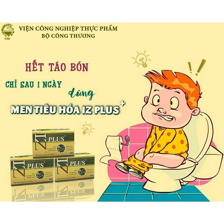 Men hỗ trợ tiêu hoá IZ PLus Viện Công Nghiệp Thực Phẩm đặc trị táo bón - biếng ăn hộp 20 gói