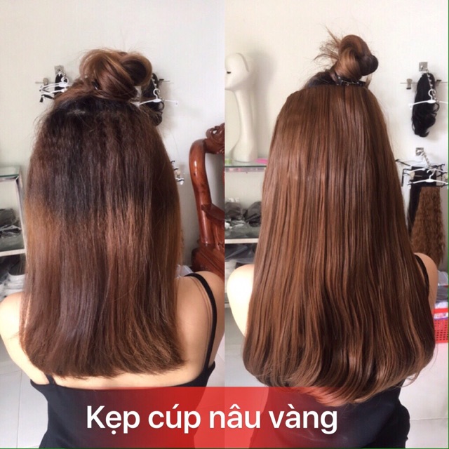 Tóc giả kẹp nữ đẹp ❤️FREESHIP❤️kẹp cúp dải 6 phím