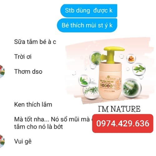 Sữa tắm gội thảo dược cho bé