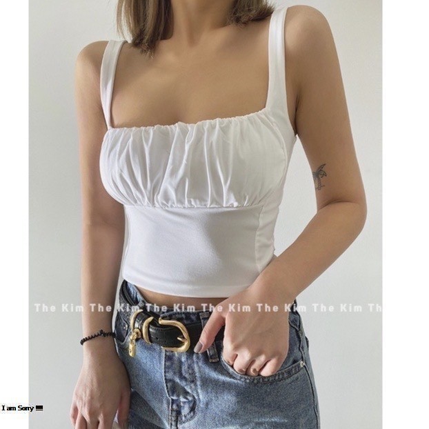 Áo yếm tay dài, áo cổ vuông hai dây siêu hot | BigBuy360 - bigbuy360.vn