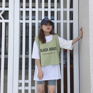 [ảnh thật] Set áo phông mix gile Black Roads