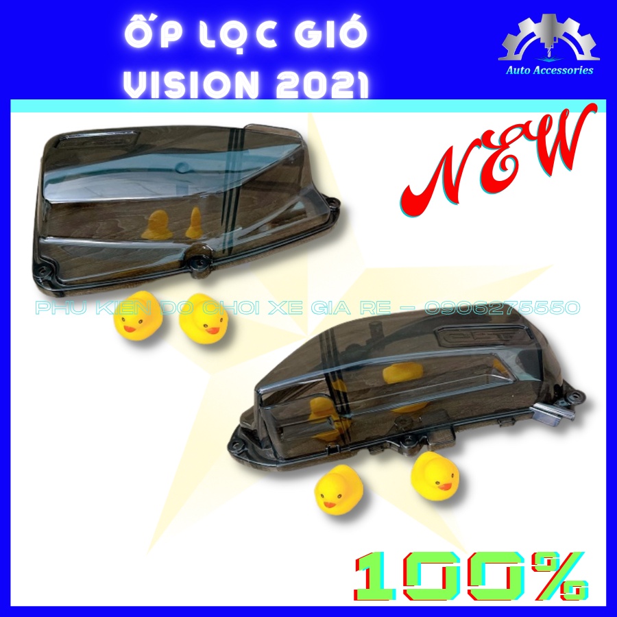 ỐP LỌC GIÓ xe VISION đời 2021 TẶNG KÈM 2 THÚ VỊT (như hình) - Màu Xám Khói