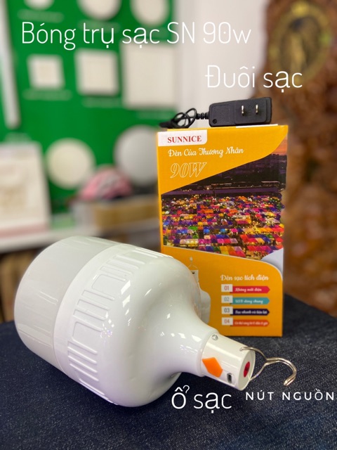 Bóng đèn Led Sạc Trụ Sunnice 30w 60w 90w 100w ánh sáng trắng - dễ sử dụng, tiện lợi, hiệu suất phát sáng cao, an toàn