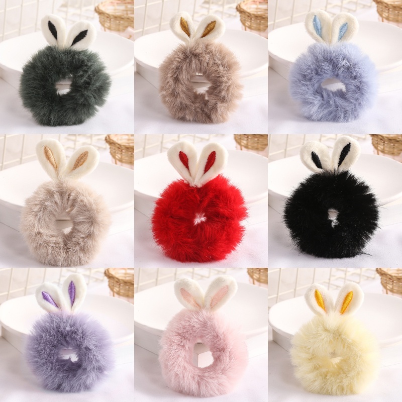 [Mã FAMARAL1 giảm 10K đơn 50K]Dây Buộc Tóc Scrunchies Tai Thỏ Vải Cute Cho Bé Dây Cột Tóc Nơ Hàn Quốc Nữ Đơn Giản