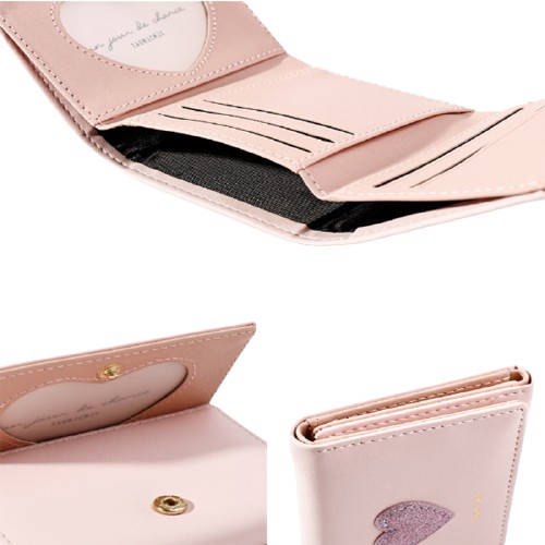 Ví Nữ Ngắn Mini Đẹp Cầm Tay Chính Hãng TAOMICMIC Phối Hoạ Tiết Trái Tim Nhiều Ngăn Đựng Tiền TM05 - Mozuno | BigBuy360 - bigbuy360.vn