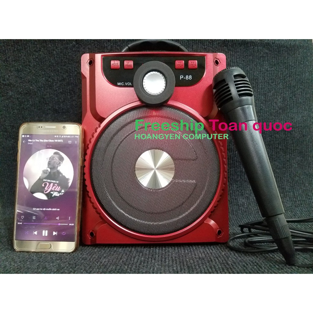 [Tặng Micro] Loa Karaoke Bluetooth P88 P89 - BH 3 tháng