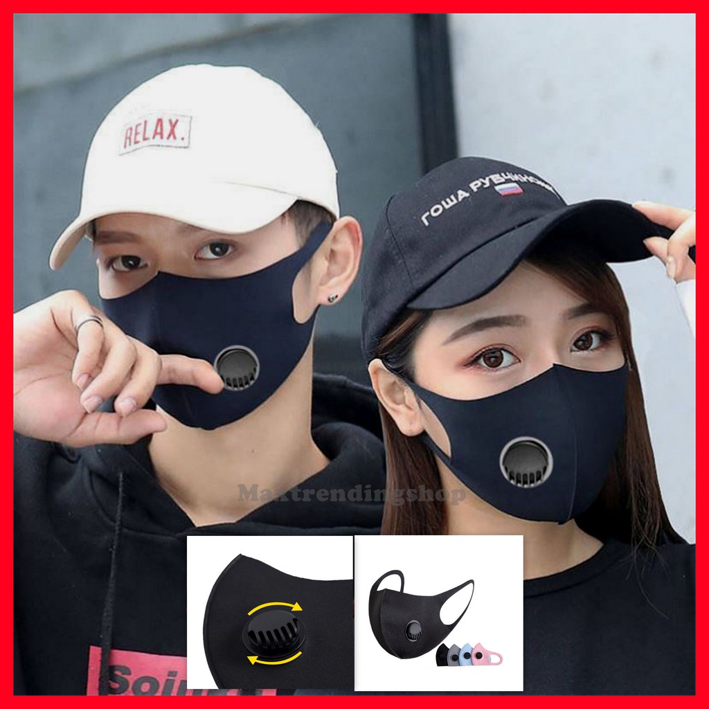 Khẩu trang vải tích hợp van thở thoáng mát ,đẹp , kháng khuẩn, chống bụi mịn, giặt được | BigBuy360 - bigbuy360.vn