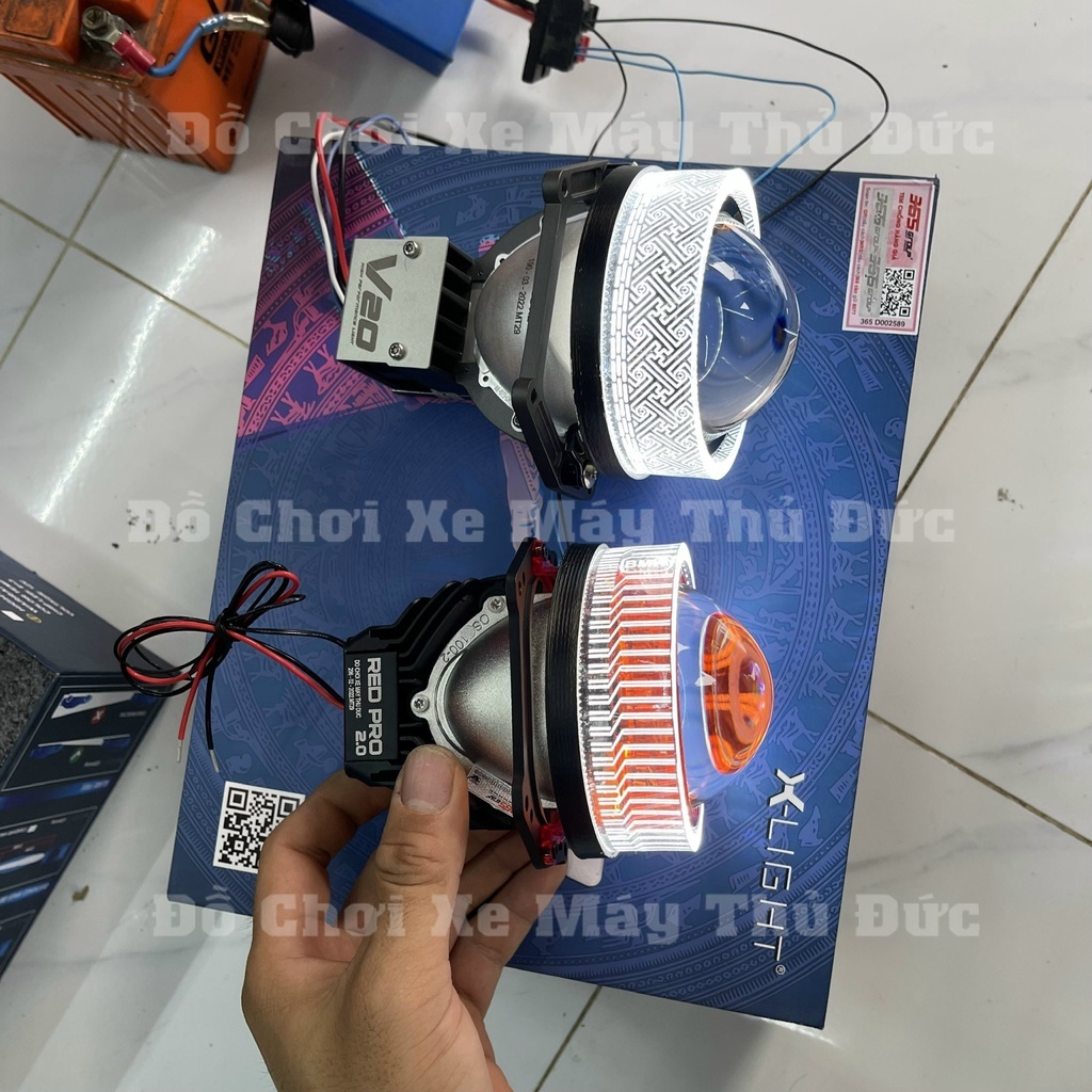 Vòng 3D - BMW Gắn Đèn Bi Cầu led titan back, Gắn Ô tô Xe Máy