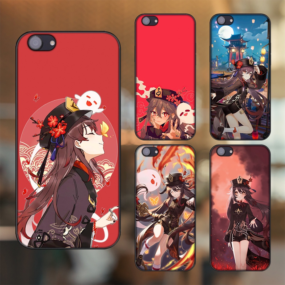 Ốp lưng Oppo F7 Youth viền đen in hình Hutao Genshin Impact