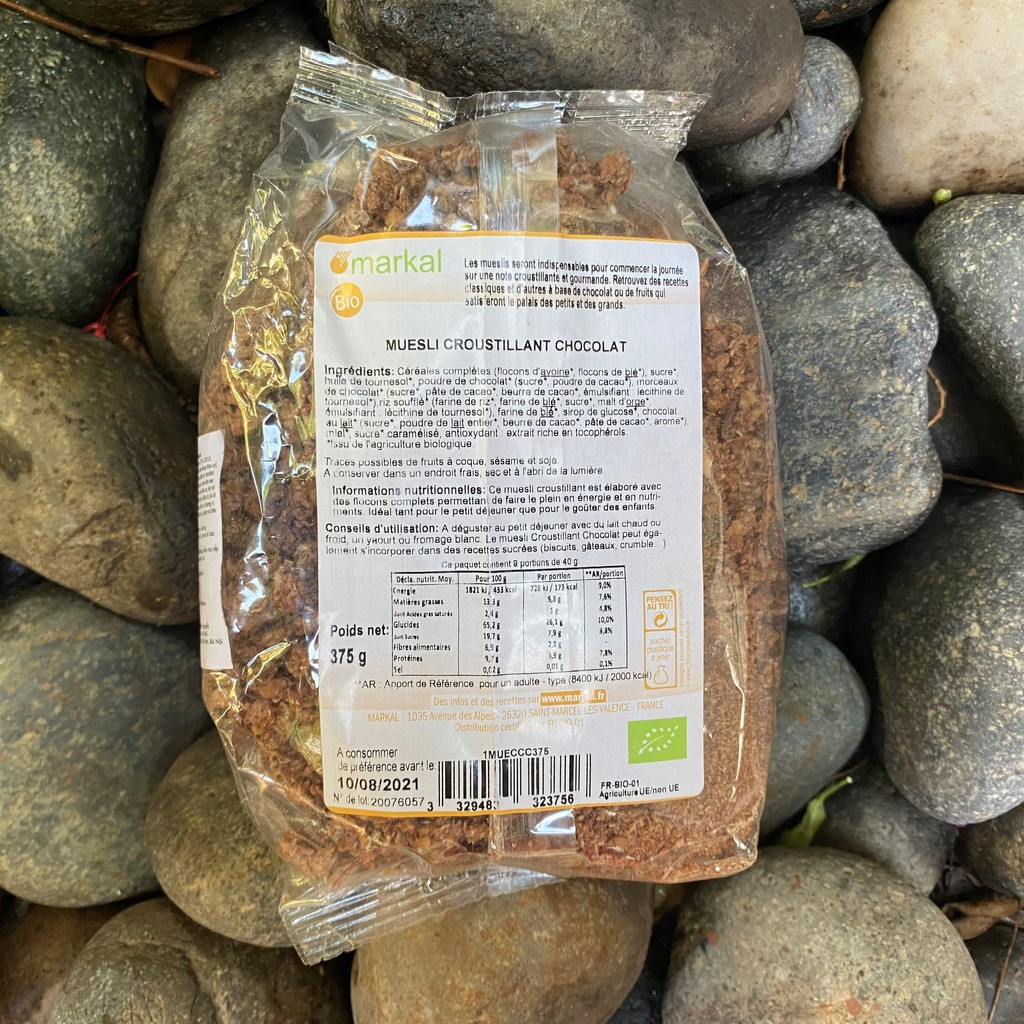 Date 15/7/2022 - Ngũ cốc muesli giòn sô cô la hữu cơ Markal 375g