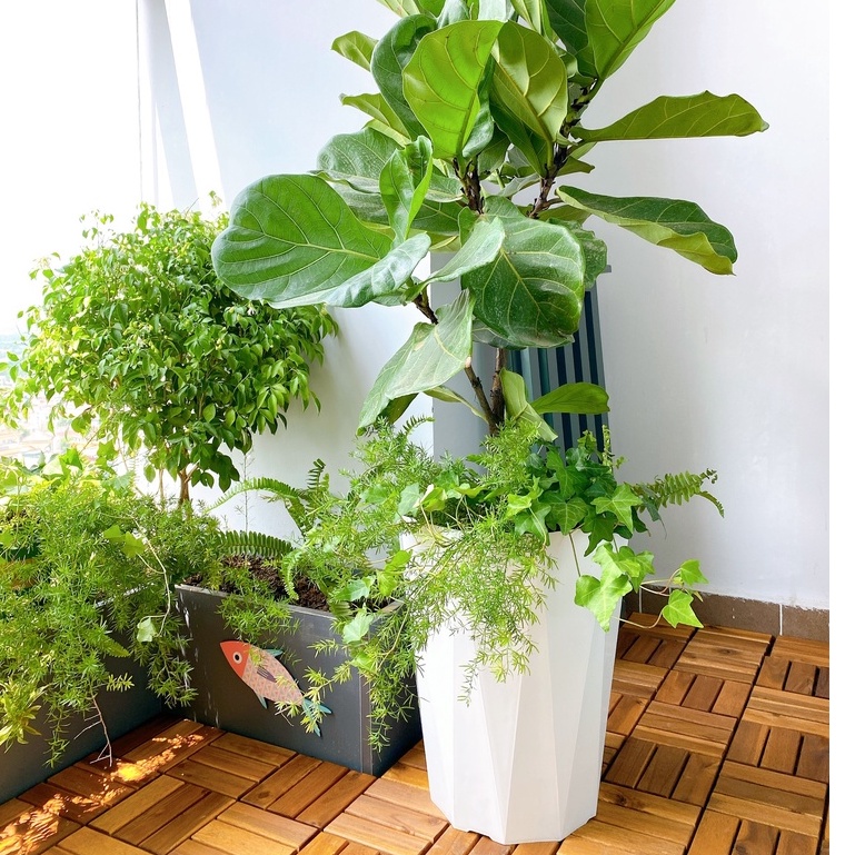 Sàn gỗ lót ban công ngoài trời 12 nan 30x30cm loại 2 - Tấm Thảm Gỗ Vỉ Nhựa Lỗ Ghép Lót Sàn Kháng Khuẩn Chống Trơn Trượt